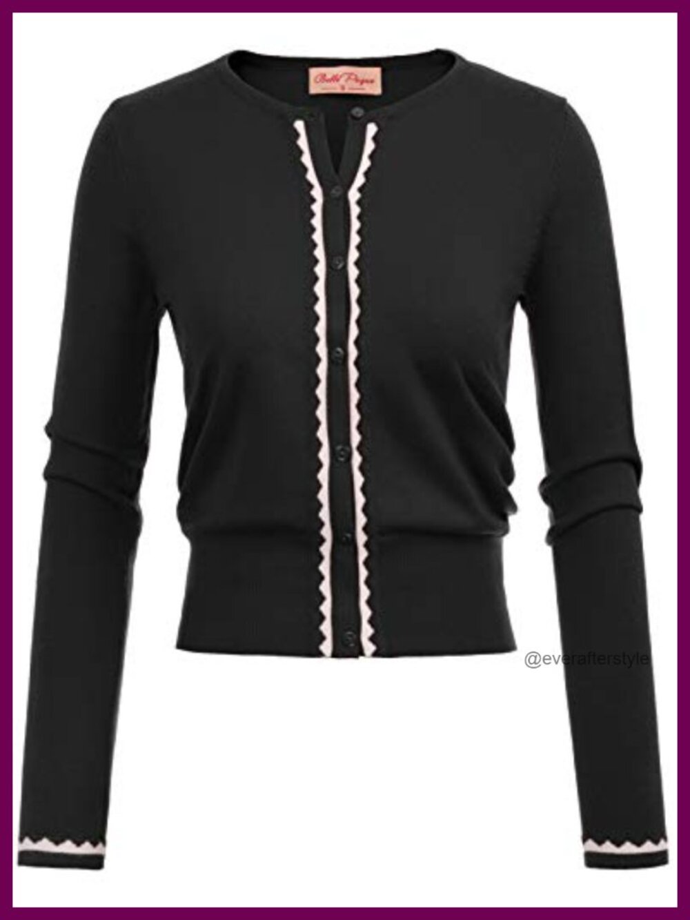 Acrylic Knit Cardigan Crew Neck Button Up Cropped Shrug